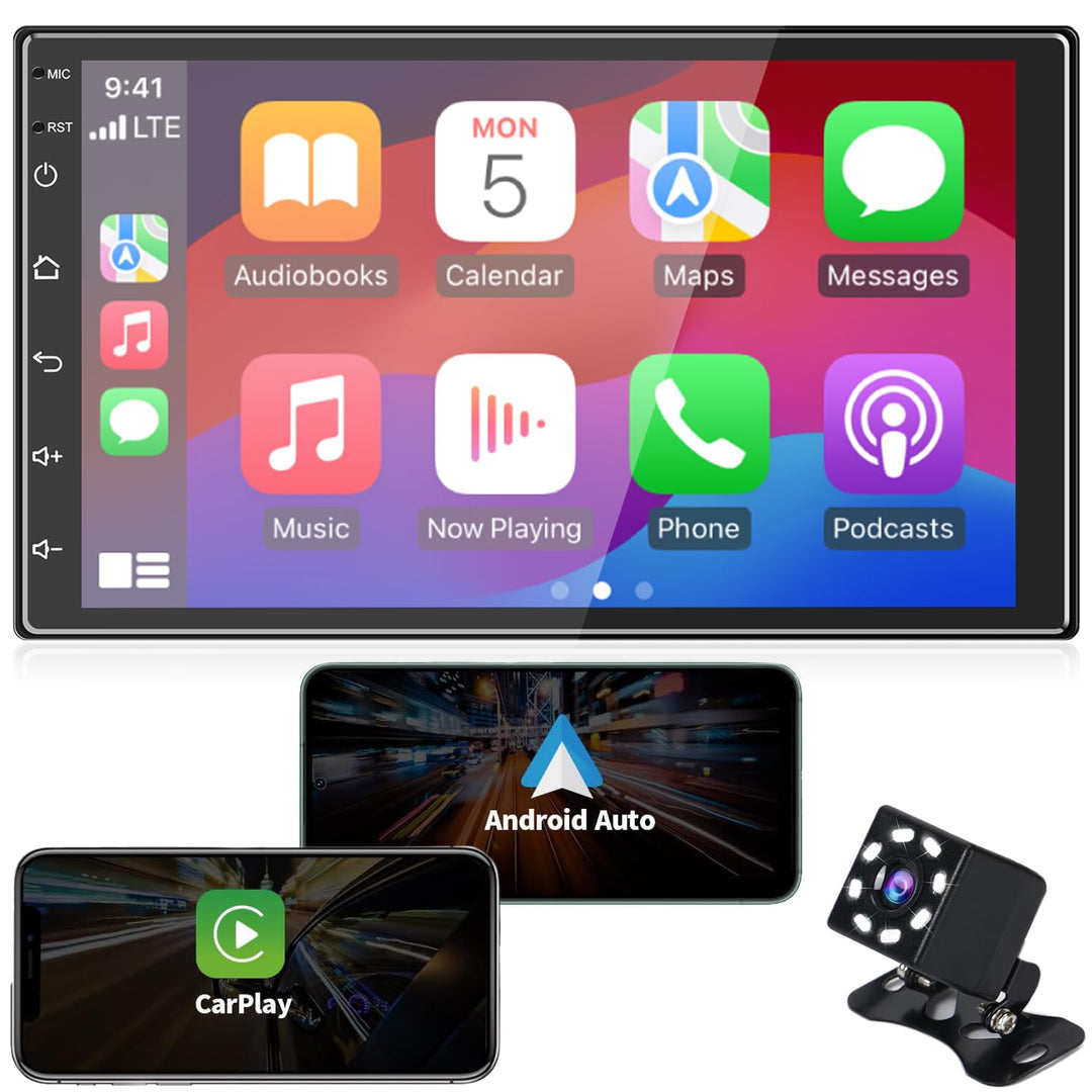 ANKEWAY Neu 7 Zoll [2G+32G] Android Autoradio 2 DIN mit CarPlay+Android Auto+WiFi+Bluetooth+RDS/FM+G