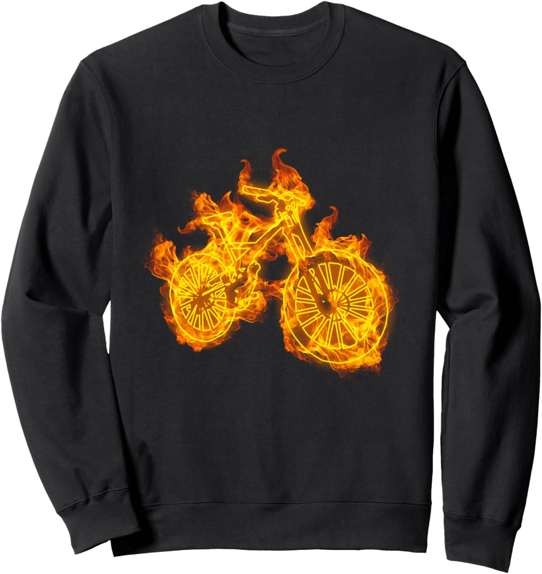 Feuer Fahrrad Bike Flammen Radfahren Biker Fahrradfahrer Sweatshirt