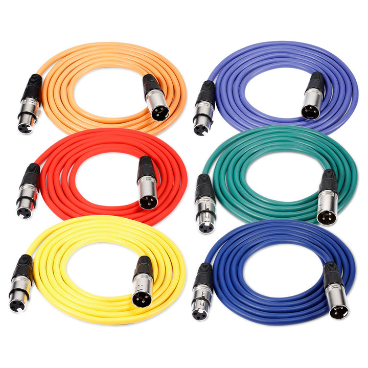 Neewer 6-Pack 1 Meter Audio Kabelkabel, XLR Stecker auf XLR Buchse Mikrofon Farbkabel (grün, blau, l