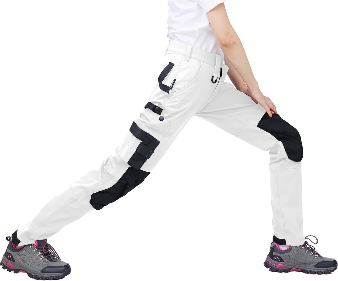WORK IDEA Damen Slim-Fit Stretch Arbeitshose: Kritische Stoffbereiche aus Cordura – strapazierfähige