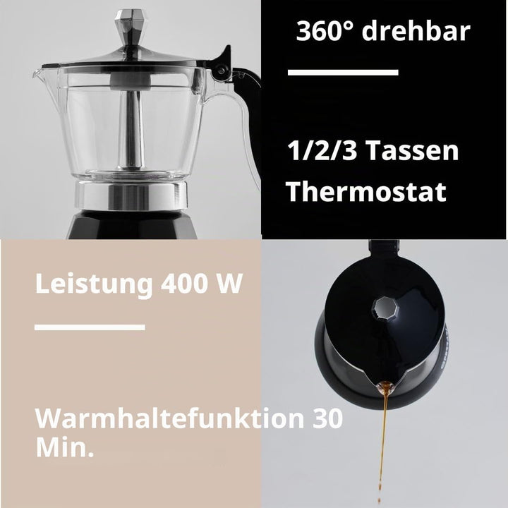 G3 Ferrari G10028 elektrischer Espressobereiter Bonjour für 3 Tassen mit Warmhaltefunktion Handbuch,