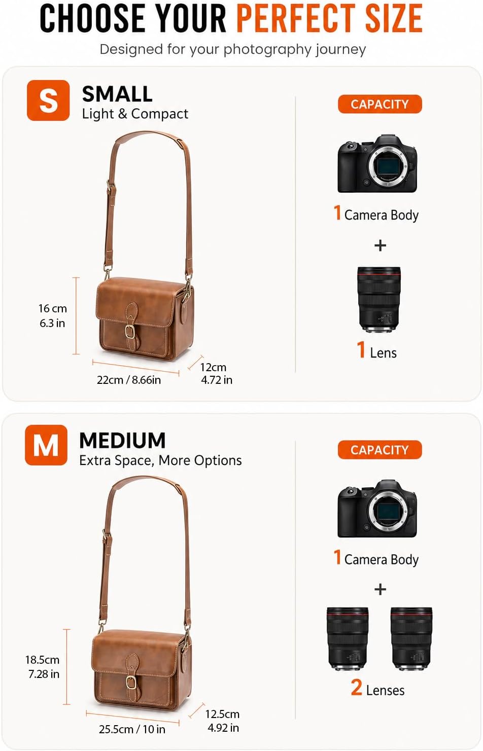 Cwatcun Kameratasche Kamera Umhängetasche Kompaktkamera Tasche Wasserdicht Retro Kompatibel für Cano