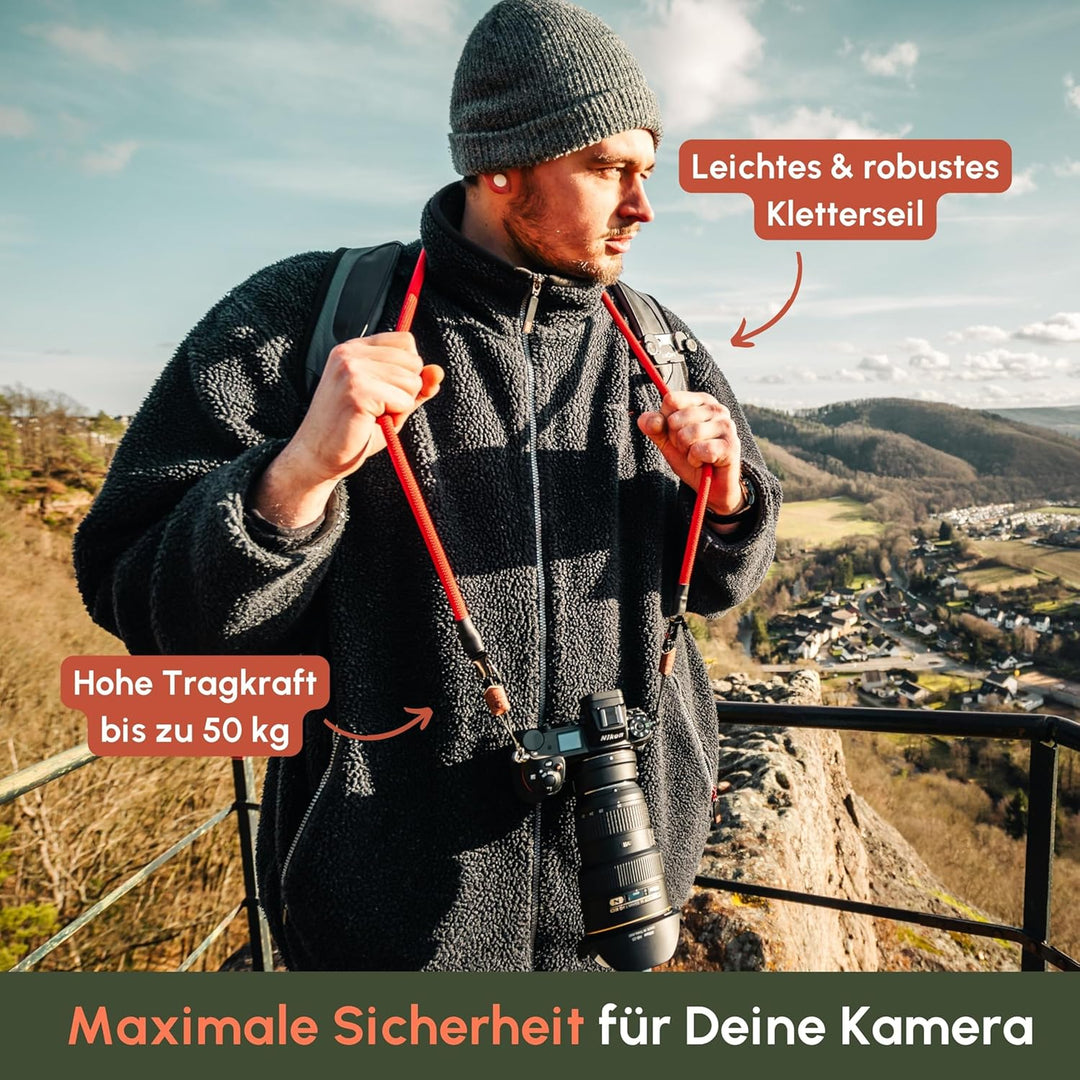 C-Rope Kameragurt THE CLIMBER aus Kletter-Seil, Umhängegurt, für alle Kameras (handgefertigt made in