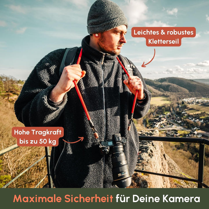 C-Rope Kameragurt THE CLIMBER aus Kletter-Seil, Umhängegurt, für alle Kameras (handgefertigt made in