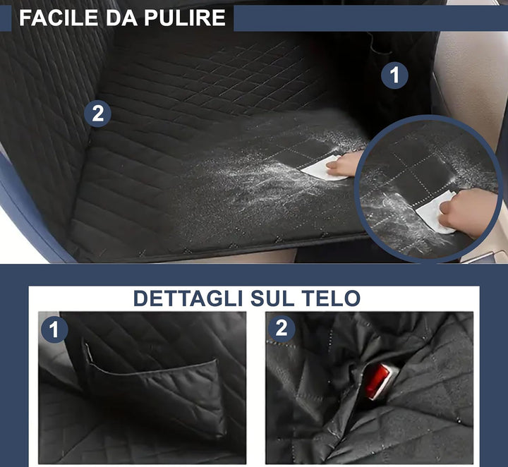 Auto Accessori Lupex Autositzbezug für Hunde, Rücksitzabdeckung für Haustiere, Oxford-Gewebe, rutsch