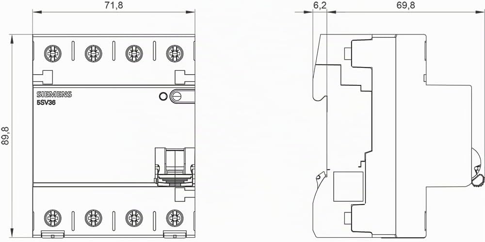 Siemens 5SV33464 FI-Schutzschalter 3P+N TypB kurzzeitverzögert 30mA 63A 400V