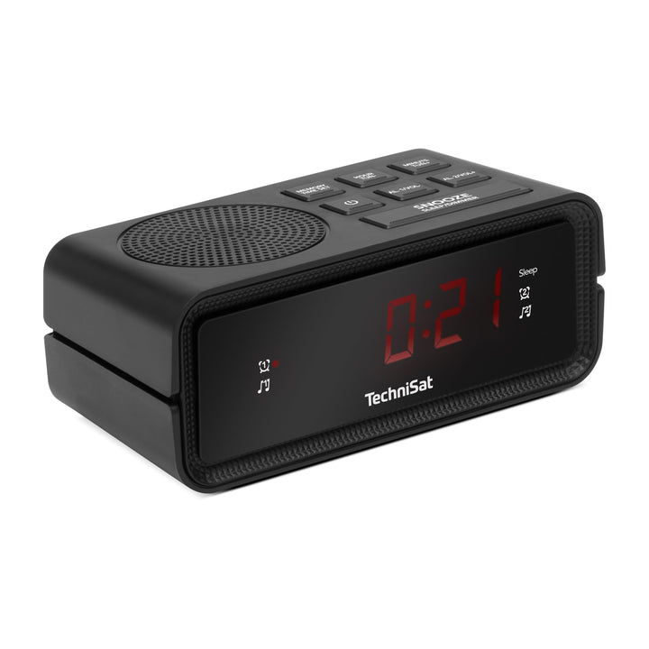 TechniSat DIGICLOCK 2 – kompakter UKW Radiowecker (Zwei Weckzeiten, Schlummerfunktion, dimmbares LCD