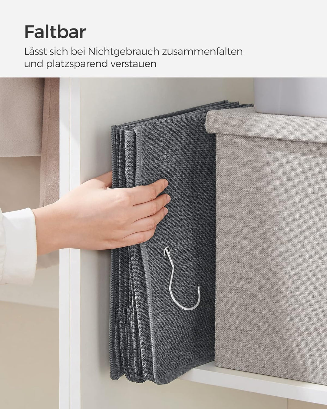 SONGMICS Hängeorganizer, 2er Set, Schrank-Organizer, Hängeregal, Hängeaufbewahrung, faltbar und plat