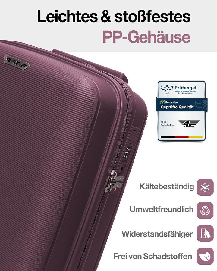 Leichter Hartschalen-Handgepäckkoffer M – 55×37×20 cm (35L), Kabinenkoffer mit TSA-Schloss, USB-Lade