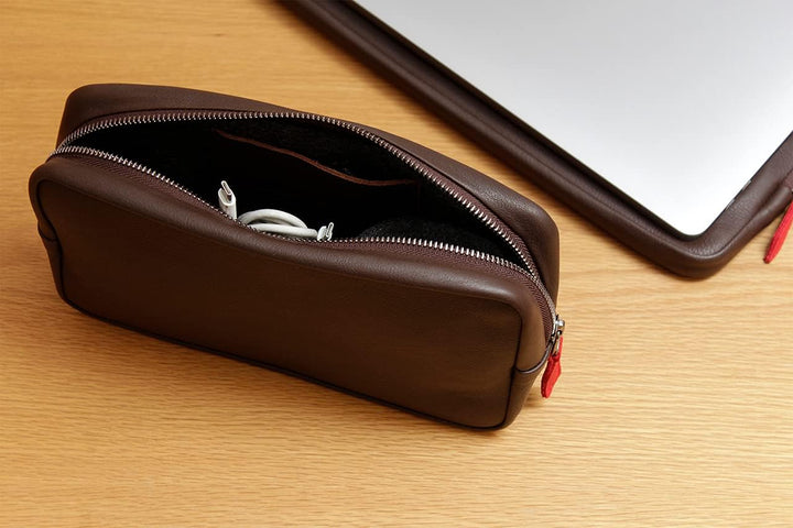 Pack & Smooch Kabeltasche Zubehörtasche Tech Case Longford Pflanzlich Gegerbtes Leder - Handmade in