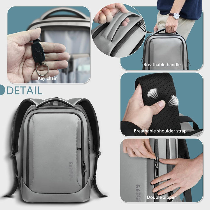 Laptop Business Rucksack Herren mit laptopfach mit USB-Ladeanschluss Diebstahlsicher Handgepäck Tage
