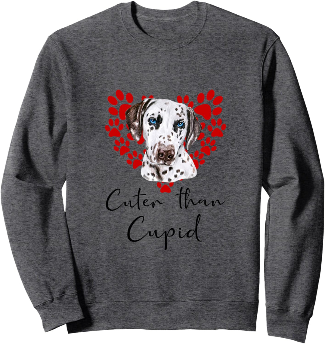 Dalmatiner Cuter Than Cupid Hunde Valentinstag Sweatshirt