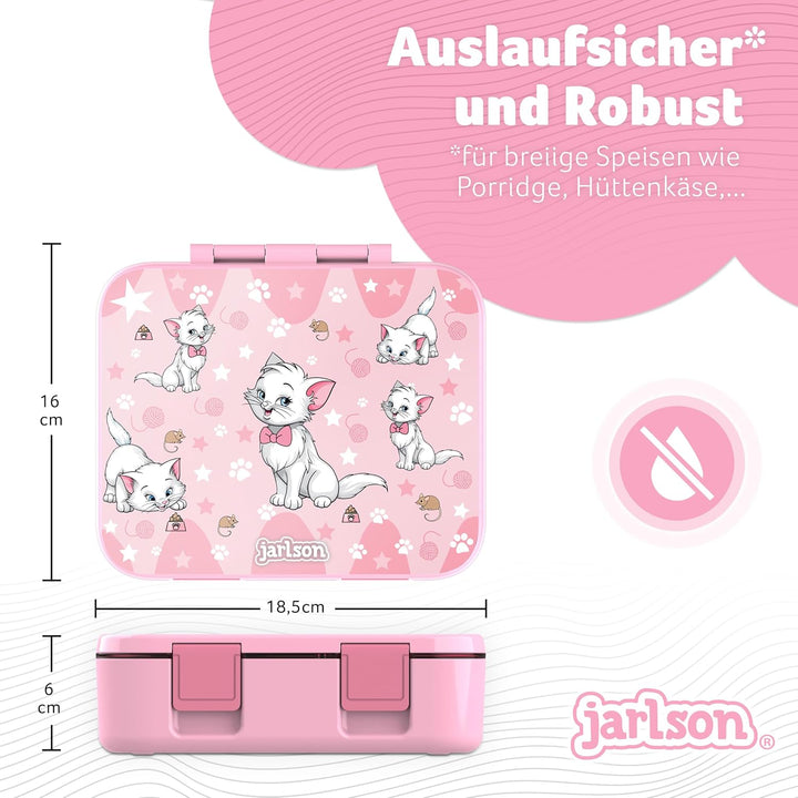 JARLSON® Brotdose Kinder mit Fächern MILI [AUSLAUFSICHER] - Bento Lunchbox für Schule, Kita & Kinder