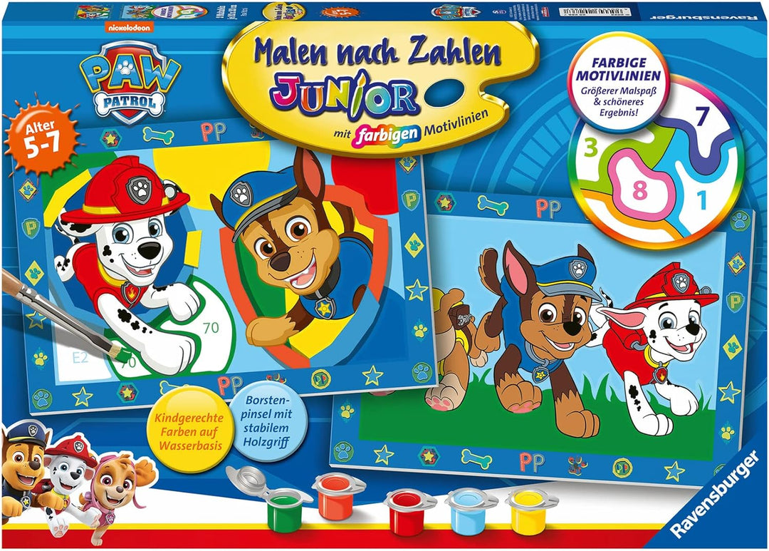 Ravensburger Malen nach Zahlen 20286 - Paw Patrol - Kinder 5-7 Jahre, Paw Patrol Spielzeug für 1 Spi