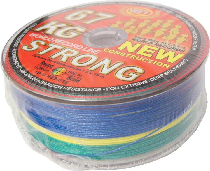 WFT 0,39mm 67kg Strong Chartreuse - 600m geflochtene Angelschnur, Geflechtschnur zum Meeresangeln