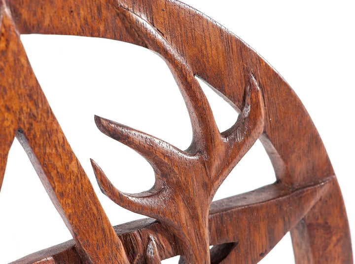 Windalf Keltische Wanddekoration CERNUNNOS Ø 25 cm Hirsch Pentagramm Wandfigur Celtic Wandkunst Schu
