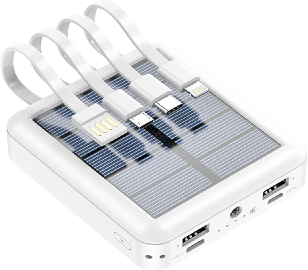 20000mAh Solar Power Bank für Handy-Laptop-Tablet, Mobiles Solar Ladegerät mit 4 USB-Ladekabel, Outd