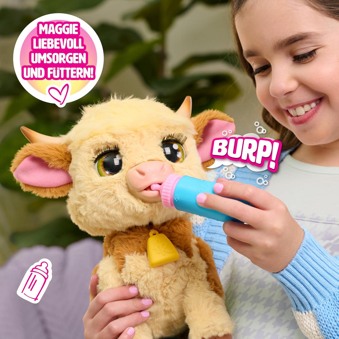 Just Play furReal Maggie, die Kuh, Funktionsplüschtier, interaktives Spielzeug, 50+ Geräusche und Re