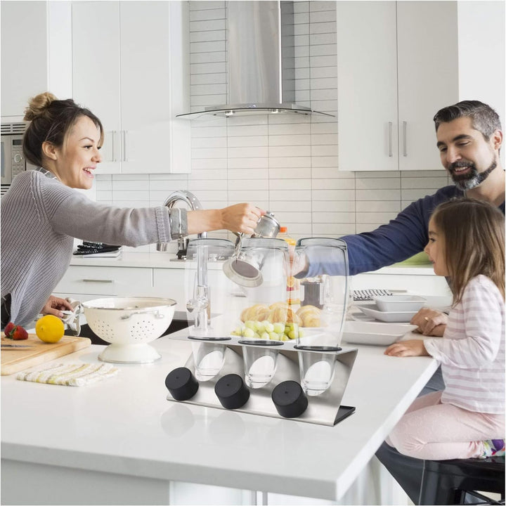 Levivo Flaschenhalter / Abtropfhalter für Wassersprudler Flaschen Glas &amp; PET, inklusive Wasserfangsc