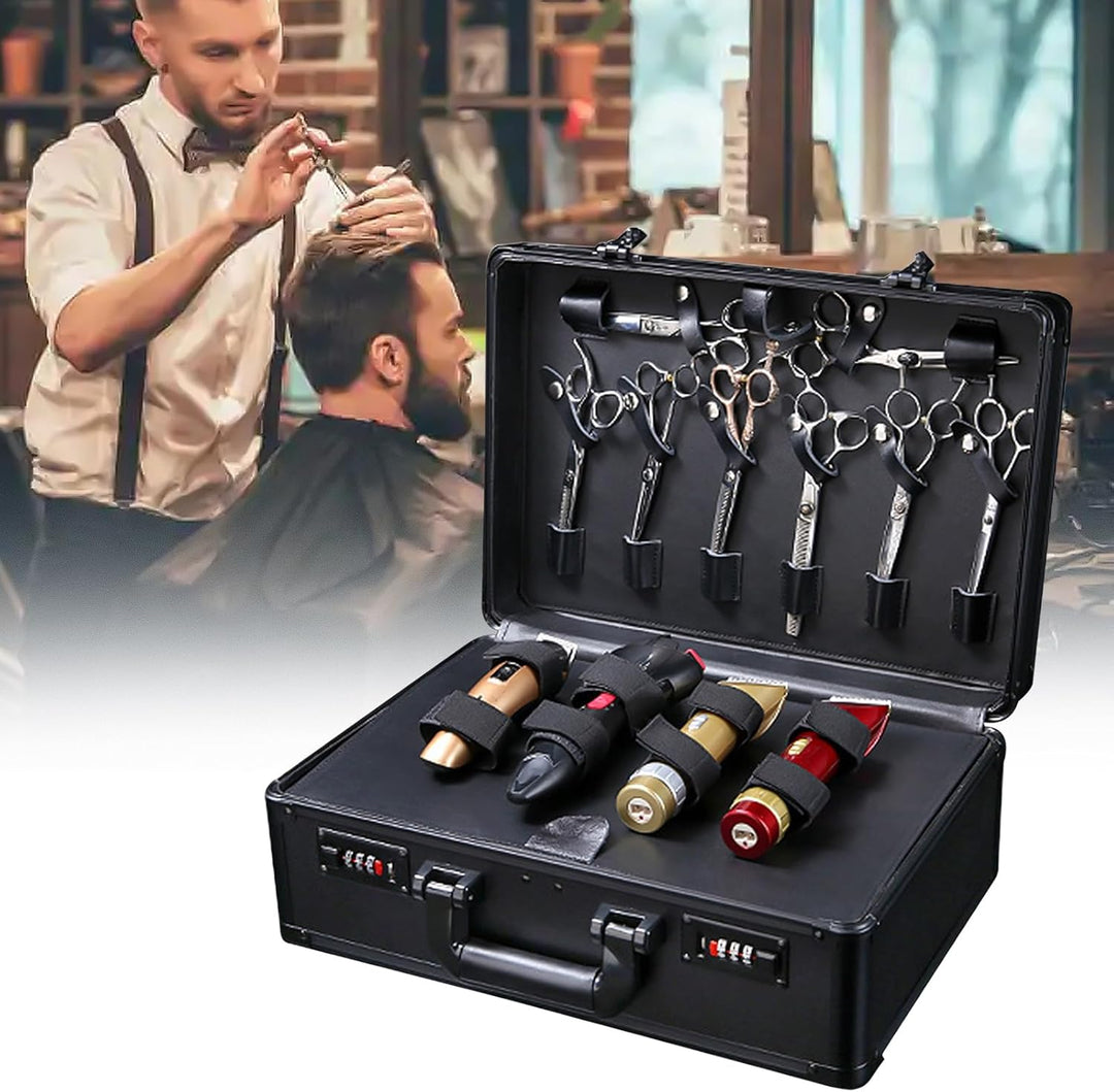 Friseurkoffer Friseursalon Koffer Tragbarer Barber Case Stylist Werkzeugkasten mit Sicherheitsschlos