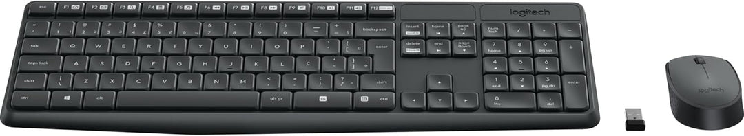 Logitech MK235 Kabelloses Set mit Tastatur und Maus für Windows, 2,4 GHz kabelloser Unifying-USB-Emp