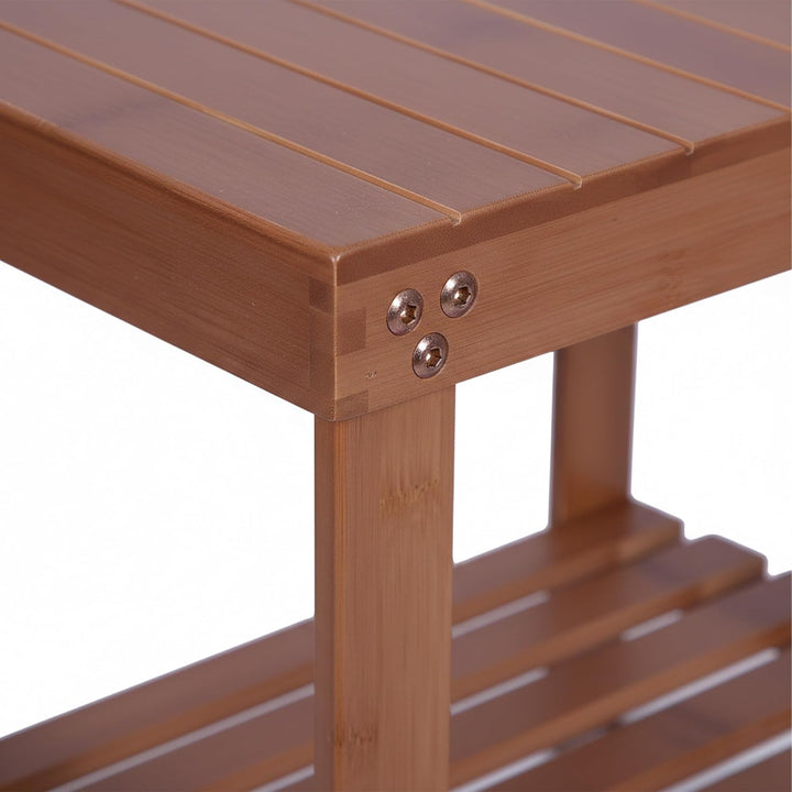 Relaxdays Badhocker aus Bambus, mit Ablagefläche, HxBxT: 41 x 44 x 28 cm, Bad, Wohnzimmer & Flur, Si