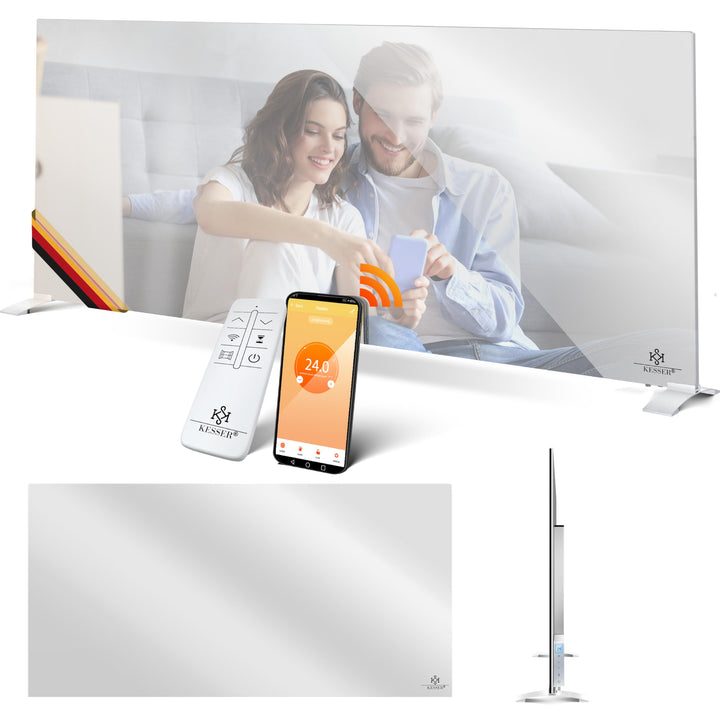 KESSER® Infrarotheizung 600W Spiegelheizung Energiesparend 2in1 Standgerät &amp; Wandmontage Elektroheiz