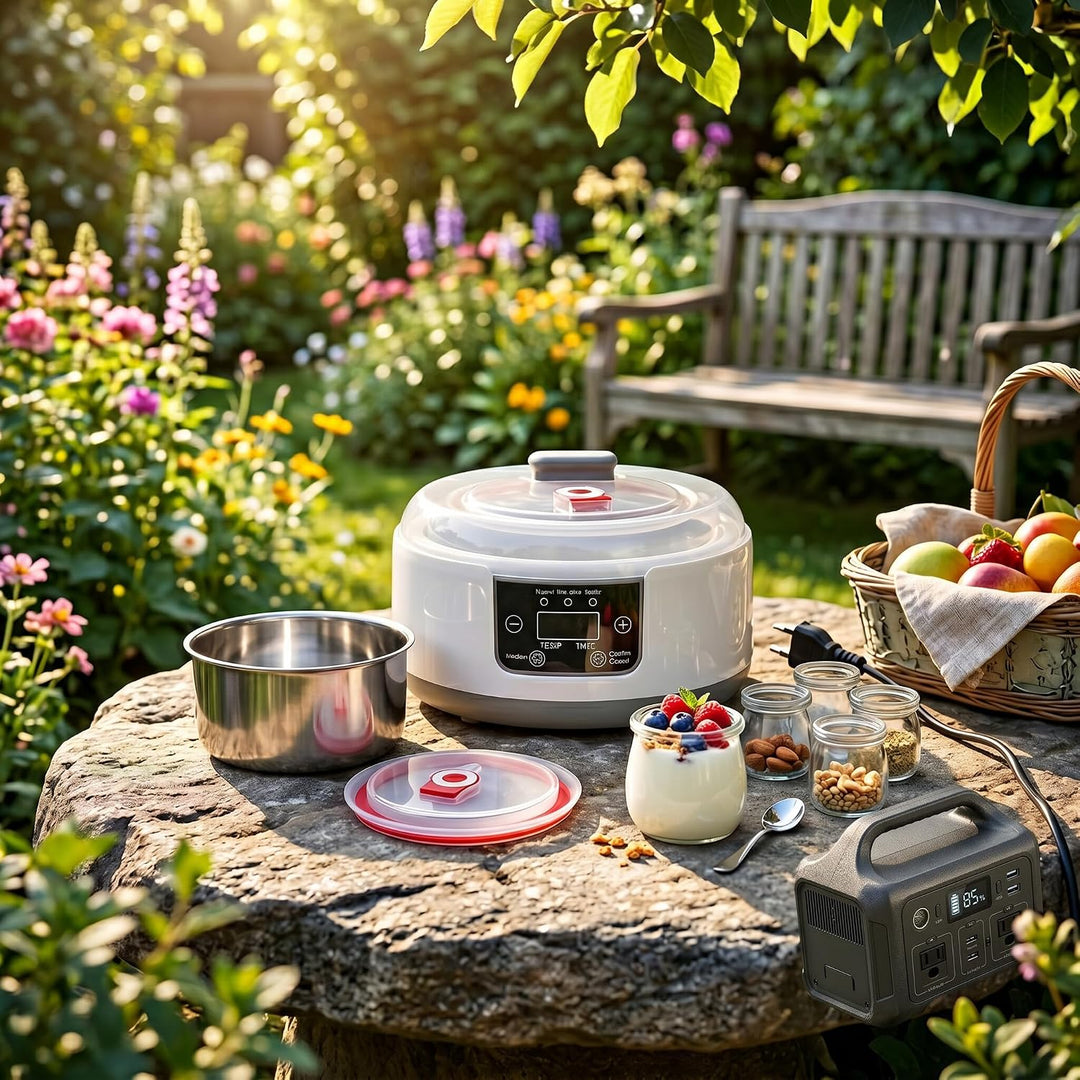 Elektrischer Joghurtbereiter, Hausgemachter Natto-Maker, Kleiner Inkubator mit Gläsern, Edelstahlein