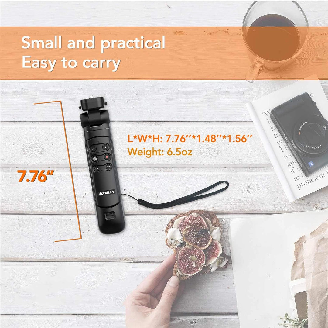 AODELAN Mini Kamera Stativ Griff, Handgriff mit Kabelloser Fernauslöser für Sony ZV-E10 ZV-1 A7SM3 A