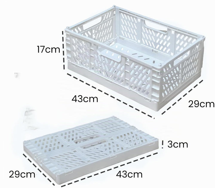 6 Weiss Stück Klappbox 43×29×17cm,Klappkiste Körbe Aufbewahrung Zusammenklappbarer Tragbar Aufbewahr