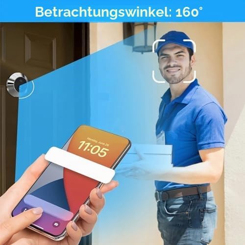 ASHATA 2MP 1080P Digitaler Türspion für die Sicherheit zu Hause, 160-Grad-Türspionkamera mit 4,3-Zol