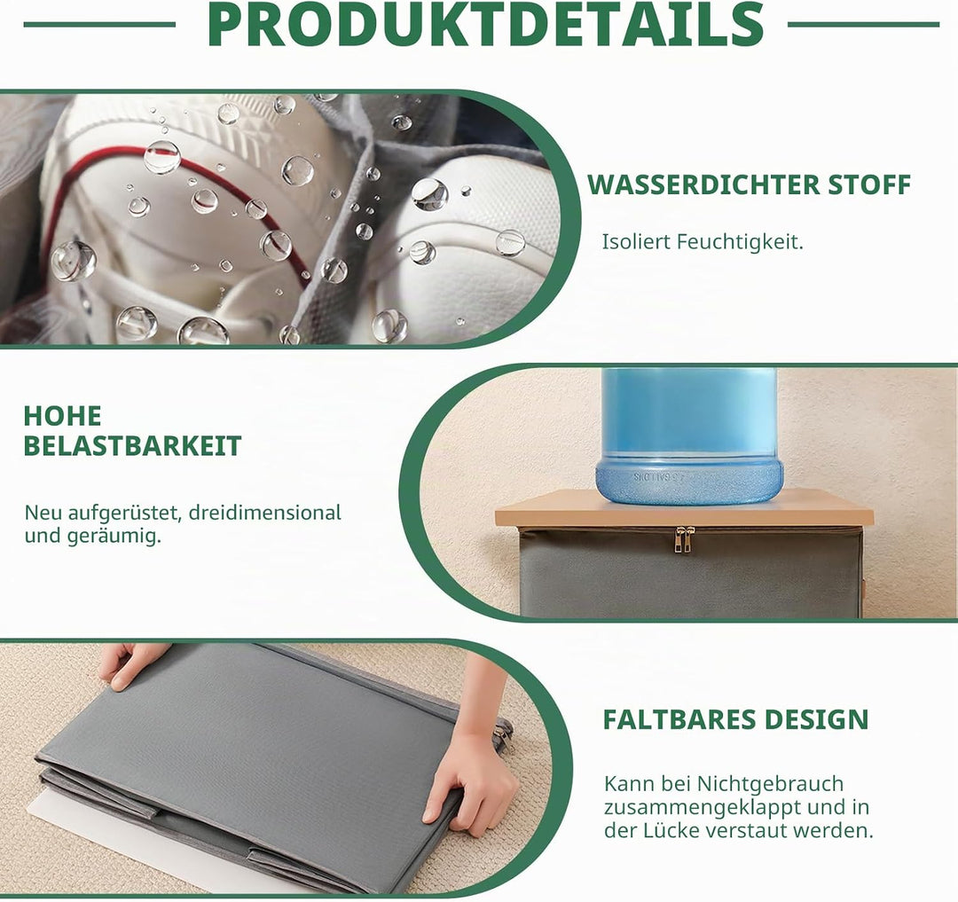 2 Stück Schuhorganizer mit PVC Deckel, Aufbewahrung Schuhe mit Anpassbare Trennwände, 24 Paar Schuhe