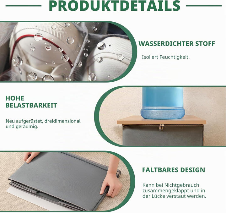 2 Stück Schuhorganizer mit PVC Deckel, Aufbewahrung Schuhe mit Anpassbare Trennwände, 24 Paar Schuhe