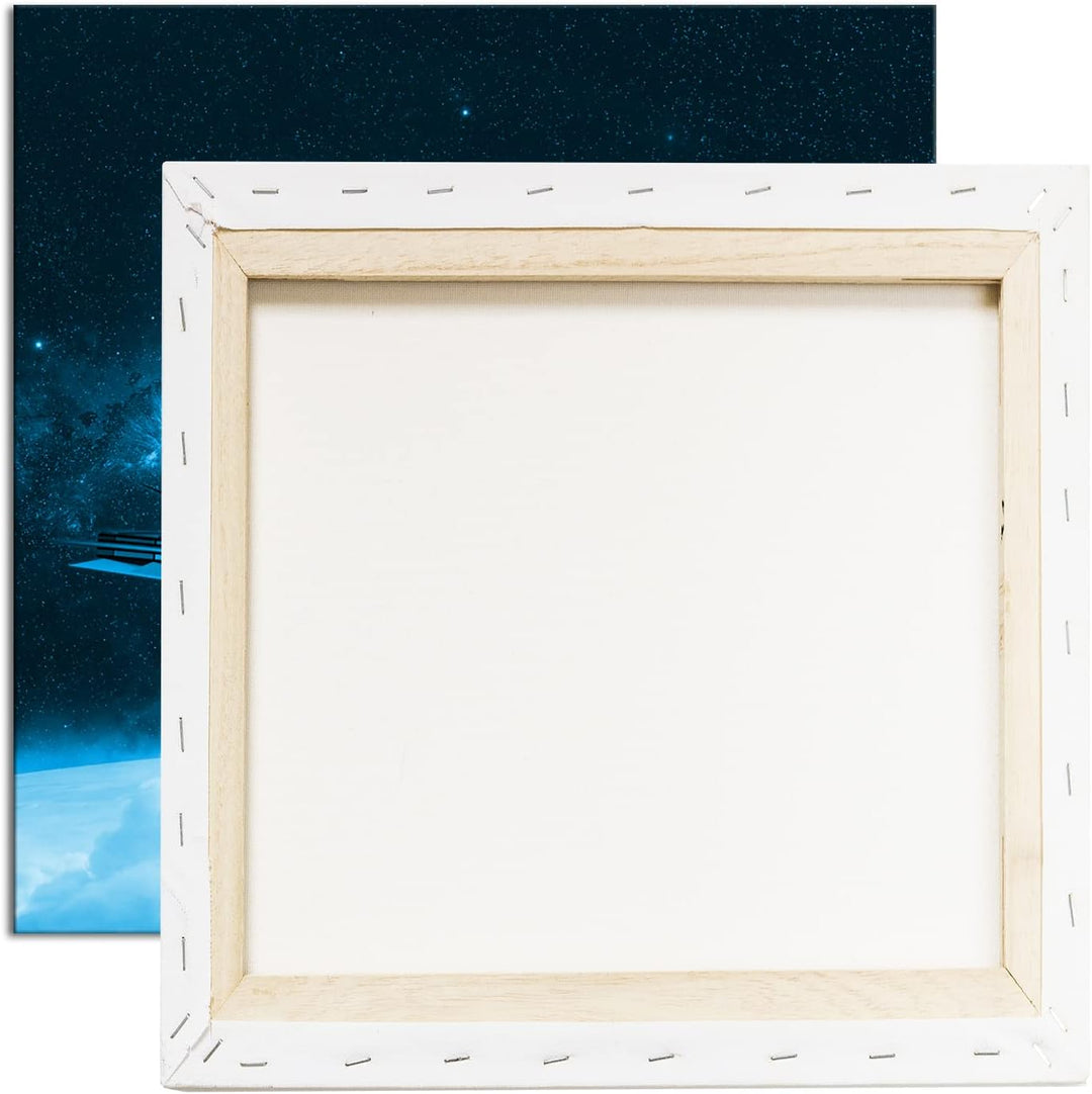 deyoli beeindruckendes Raumschiff im Universum Format: 70x70 Effekt: Monocrome Blau als Leinwand, Mo