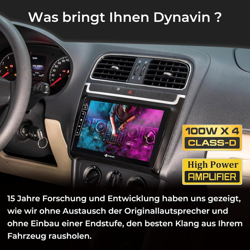 DYNAVIN Android Autoradio Navi für VW Polo 2009-2014, 9 Zoll OEM Radio mit Wireless Carplay und Andr