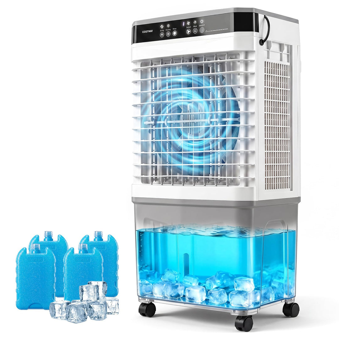 COSTWAY Luftkühler mit Wasserkühlung, mobile Klimaanlage ohne abluftschlauch leise, Kühlventilator m