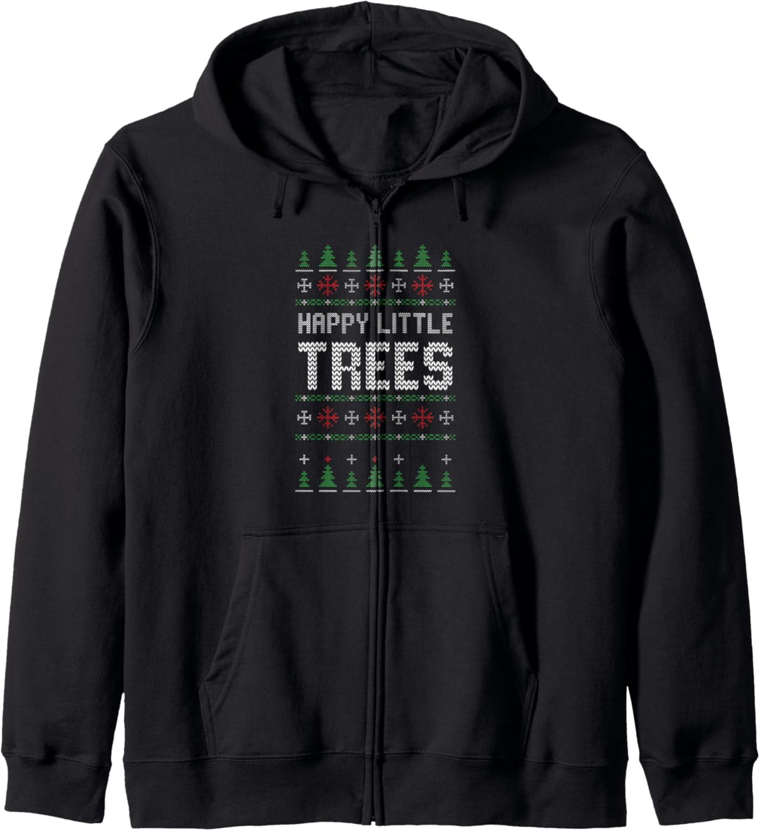 Happy Little Trees Ugly Calm Forest Painting Christmas Style Kapuzenjacke
