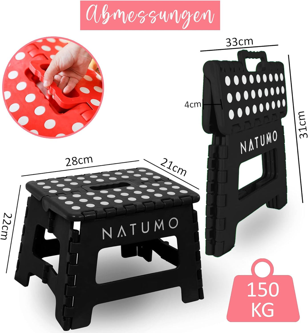 NATUMO® Tritthocker Kinder, Klapphocker faltbar, Leichter und Rutschfester Kinder Hocker Bad & Toile