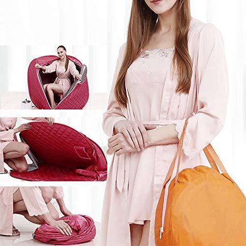 Mobile Mini Dampfsauna Heimsauna Wärmekabine Sitzsauna Saunakabine 80 * 80 * 100 cm 2,5 Liter (Rotwe