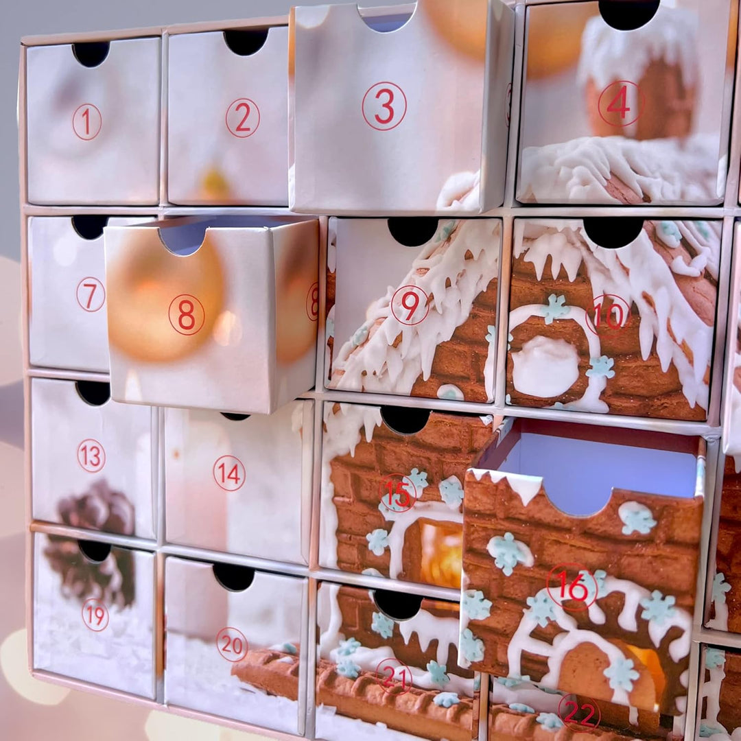 Adventskalender zum selbst Befüllen mit 24 Schubladen-Boxen, DIY-Weihnachtskalender Bastelset (Zahle