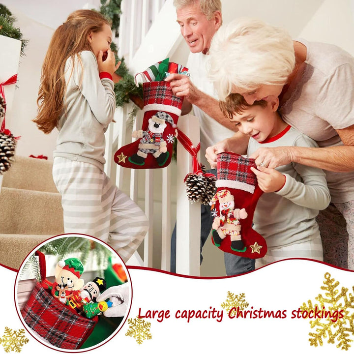 YIMINI 4 Stück Christmas Stocking Gross,Hängende Weihnachtsdeko,Nikolausstrumpf Personalized,Befülle