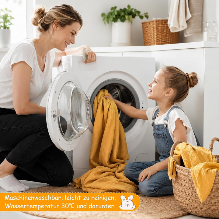2 Stück Hausbett Himmel, Betthimmel Hausbett aus 100% Baumwolle Musselin | H270 x B67 cm Stoffhimmel