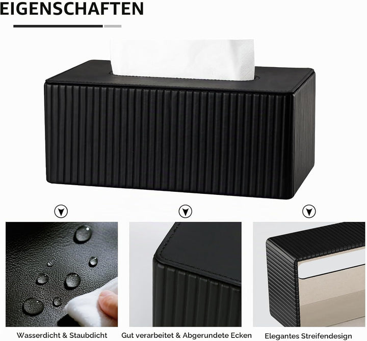 KINGFOM Kosmetiktücherbox Taschentuchbox, Rechteckige Tissue Box Tücherbox für Wohnzimmer, Badezimme