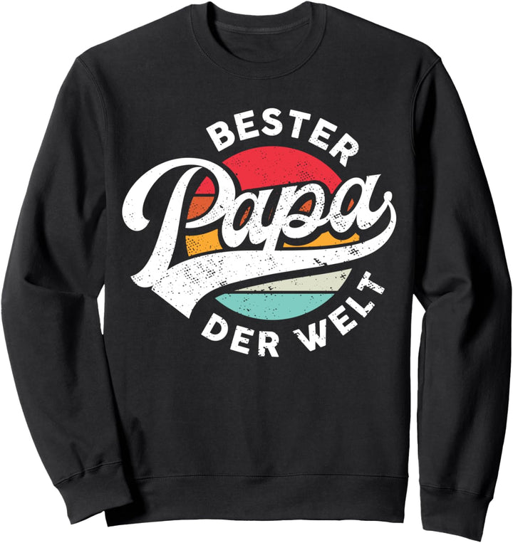 Bester Papa der Welt Vintage Vatertag Spruch Familienvater Sweatshirt