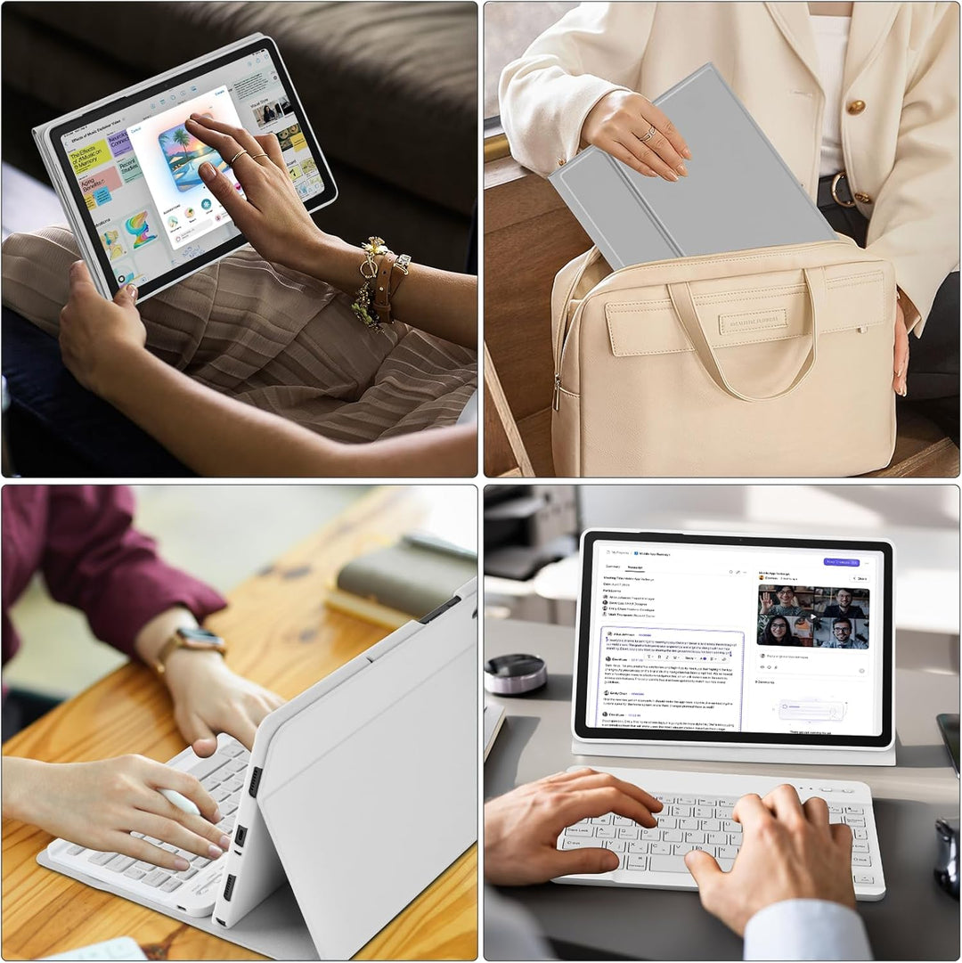 HOTLIFE Tastatur Hülle für Samsung Galaxy Tab А11+/А9+ 11 Zoll 2023/2025, Schutzhülle mit Automatisc