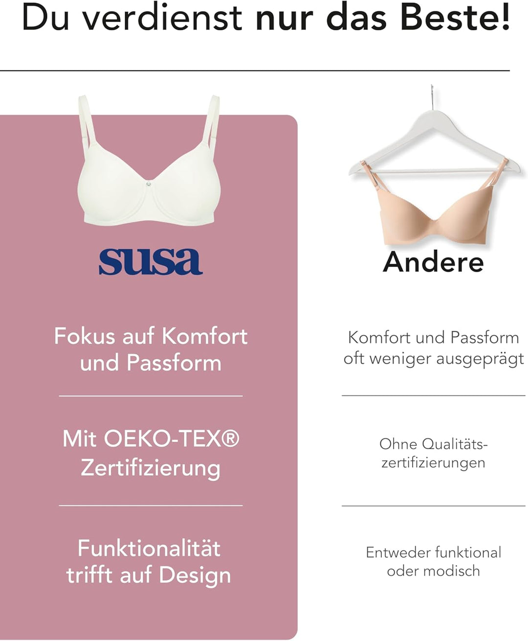 Susa Damen Catania BH 70D Champagne, 70D Champagne