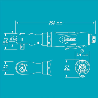 HAZET Ratschenschrauber 9022P-2 | Abtrieb: Vierkant 12,5 mm (1/2 Zoll), 280 Umdrehungen/min, hohes D