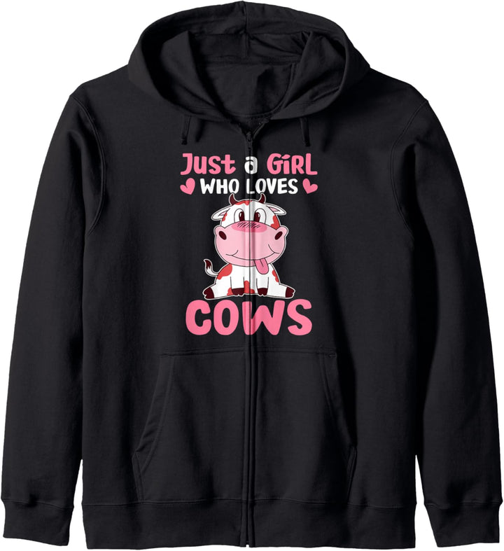 Just a Girl Who Loves Cows Gift for Cow Lovers Rancher Kapuzenjacke