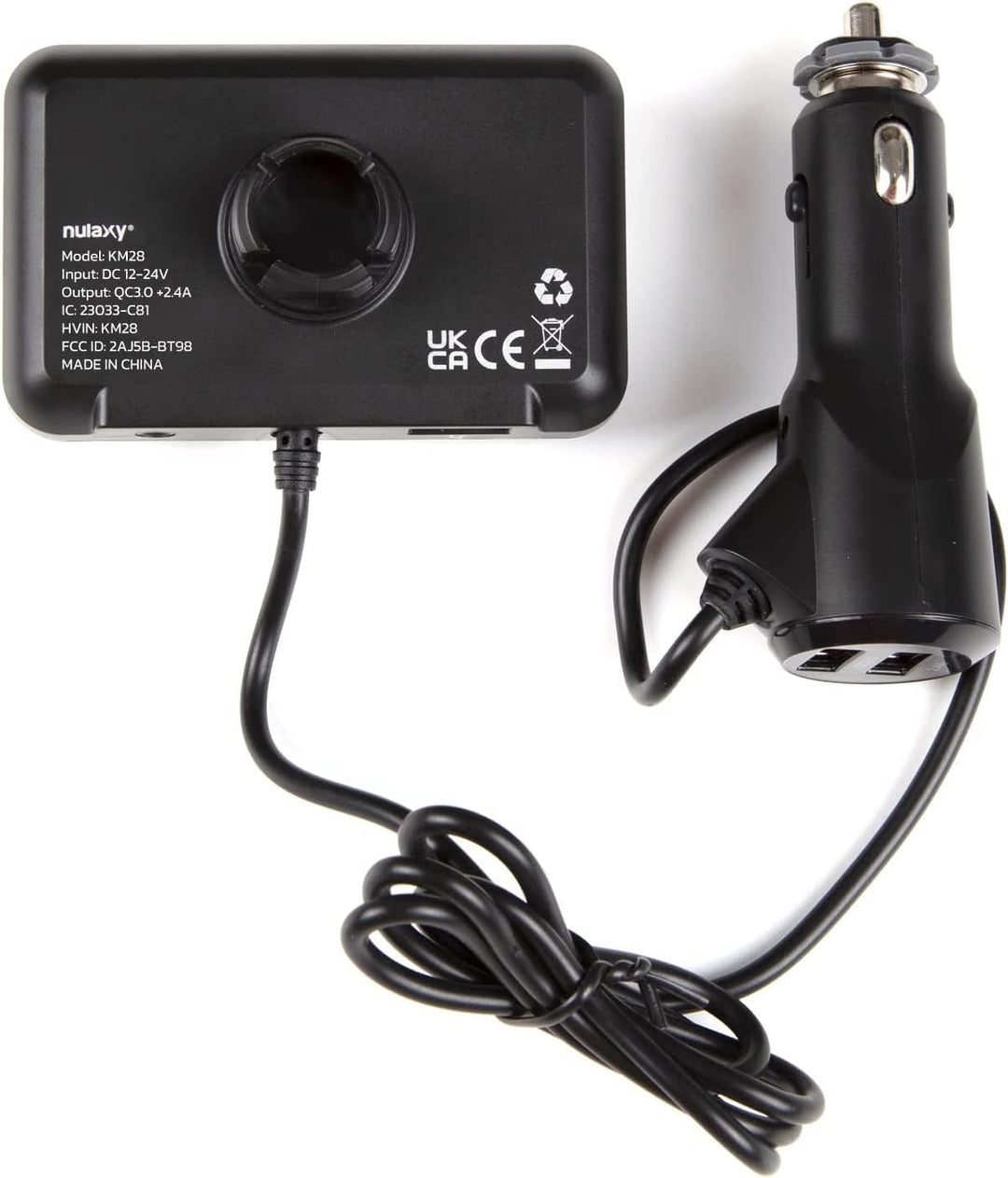 Nulaxy Bluetooth Adapter Auto FM Transmitter Bluetooth V5.0 Grosser Bildschirm Unterstützung für Han