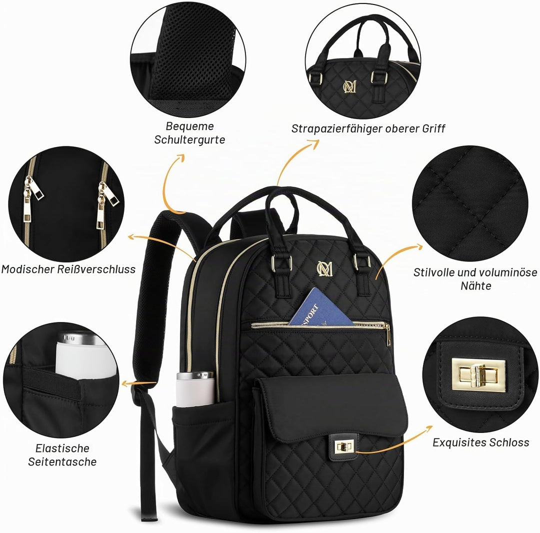 Rucksack Damen Laptoptasche 17,3 Zoll,Schulrucksack Mädchen Teenager Schultasche für Uni Studium,Arb